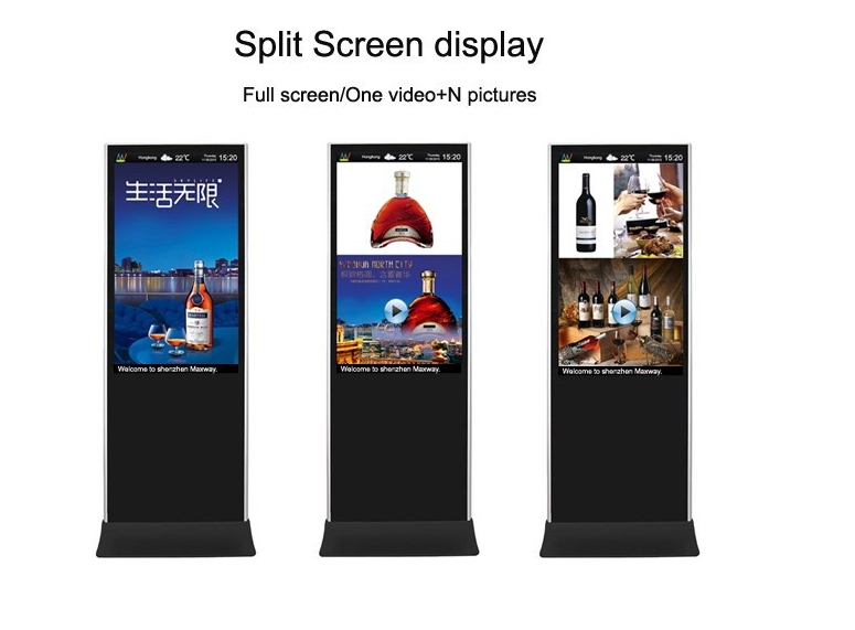 Zemin kapalı android wifi ağ medya reklam player Standı